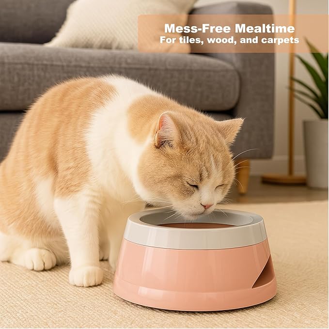 25oz Dog Water Bowl for Small/Medium Pets – Spill-Proof and No-Splash Slow Drinking Pet Water Dispenser, Portable Non-Slip Feeder Bowl for Travel, Car, Crate, and Home Use - Pink - Image 6