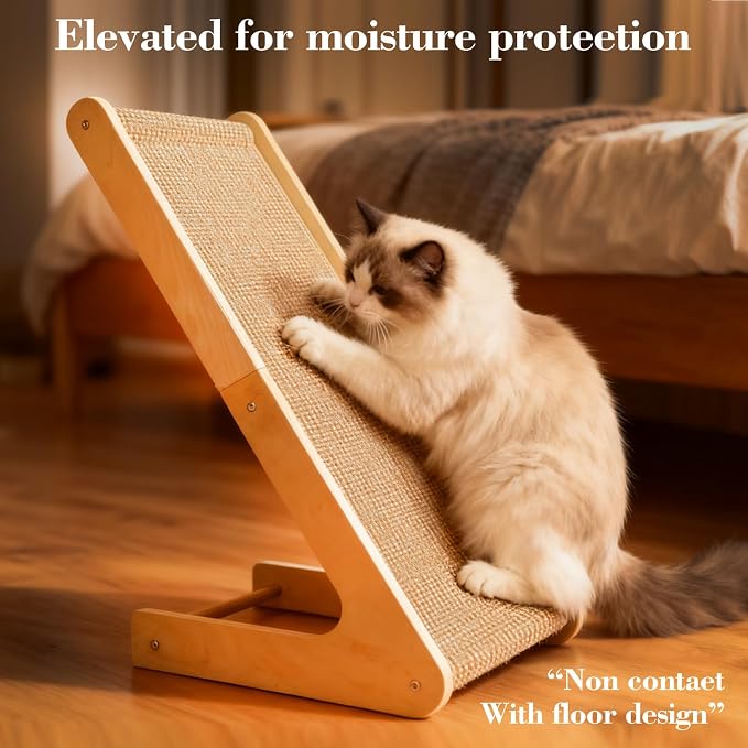 2-in-1 Cat Scratching Post with Replaceable Sisal Pads – Durable Scratcher Toy for Indoor Cats - Image 6