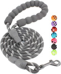 2/4/5/6 FT Dog Leash with Comfortable Padded Handle and Highly Reflective Threads for Small Medium and Large Dogs (5FT-1/3'', Black) by BAAPET