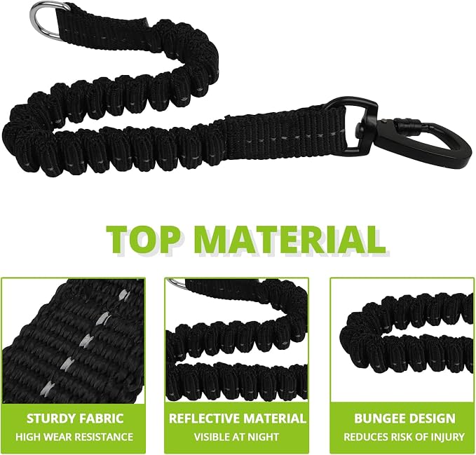 Long Dog Leash 20 FT: Heavy Duty Rope Leashes for Dogs Training with Swivel Lockable Hook Reflective Threads Bungee and Padded Handle - Dog Lead for Large Small Medium Dogs Outside Walking Hiking - Image 3