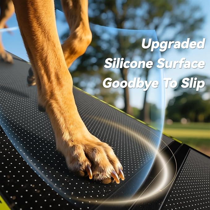 Pawaboo 67" L & 20" W Longest Dog Ramp for Car Foldable, Up to 200 LBS | Extra Wide Portable Pet Dog Ramps for Large Dogs, Dog Car Ramp for SUV/Truck/RV/Bed, Lightweight Ramps with Non-Slip Mesh, Bl - Image 4