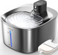 FEELNEEDY Wireless Cat Water Fountain Stainless Steel with Sensor, 4000mAh Battery Operated, 4L/135fl oz Pet Water Fountain for Cats Dogs, Ultra Quiet Cat Drinking Fountain with 2 Filters (YPD-C004S) by FEELNEEDY