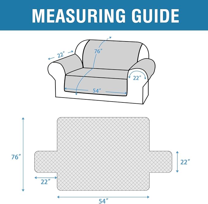 H.VERSAILTEX Loveseat Covers for 2 Cushion Couch Sofa Cover for Dogs 100% Waterproof Furniture Protector Cover with Elastic Straps for Pet Cat(Loveseat, Dove Grey) - Image 7
