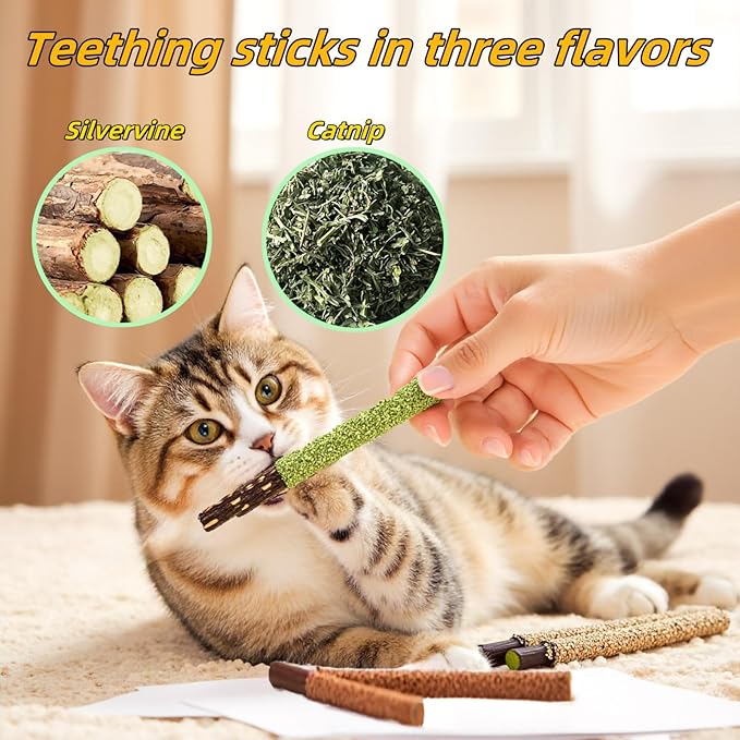 21 Pack Silvervine Cat Chew Sticks - Natural Kitten Toy for Cats - Image 7