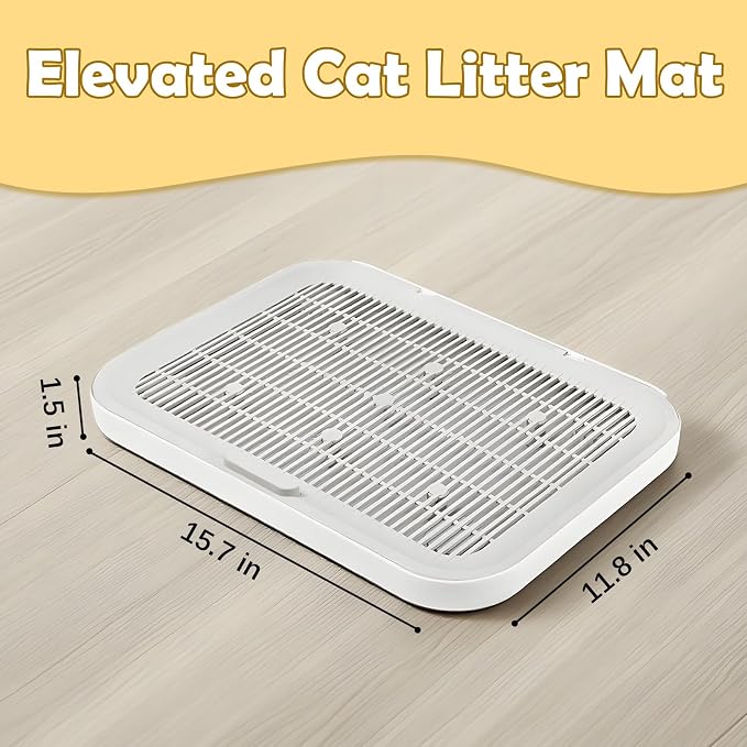 Cat Litter Mat Litter Box Mat with a Flip-top Lid,Extra Large Double-Layer Trapping Mats for Kitty,XL Cat Trapping Pad with Non-Slip Base,Durable,Waterproof,Washable,Easy to Clean (Grey) - Image 7