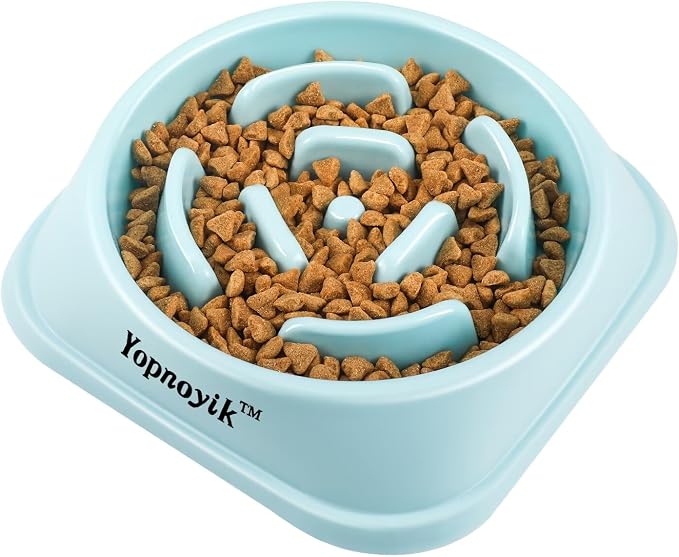 Slow Feeder Dog Bowls for Medium Dogs & Cats | Non-Slip Base, Anti-Choking Design, Reduces Bloating & Overeating, Easy to Clean, 1.5-2 Cups by Yopnoyik