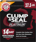 ARM & HAMMER Clump & Seal Platinum Clumping Cat Litter, Exclusive, 27.5 Lbs | Clumping Litter, Rock-Hard Clumps, Baking Soda Odor Eliminators, 14-Day Odor Control by ARMHAMMER