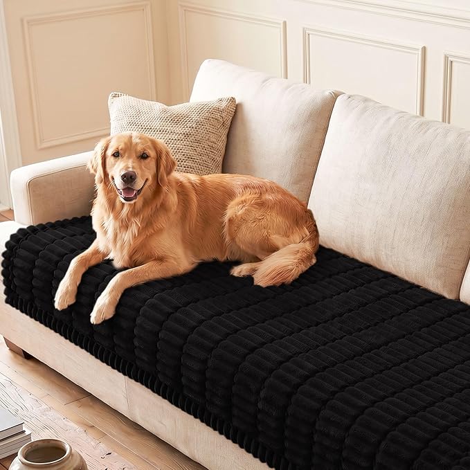 hyha Couch Cover for Dogs, Washable Non Slip Plush Flannel Sofa Protector | Thick Flannel, Anti-Slip Backing, Pet Hair & Scratch Protection, Fits Sofa & Loveseat (35.4" x 63") by hyha