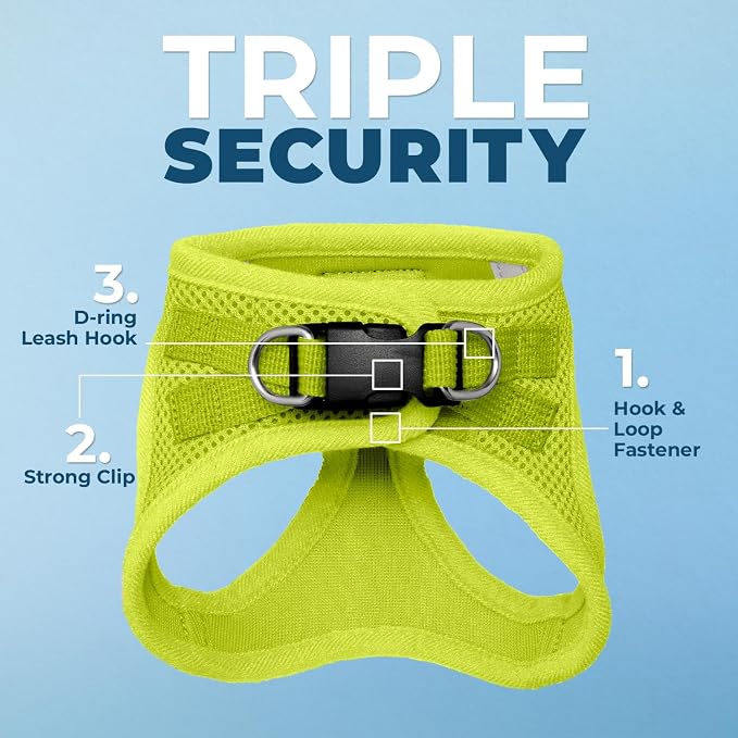 Voyager Step-in Air Cat Harness & Leash Set - Lime Green, S | 14 - 16" in Chest, Reflective Bands, All Weather Breathable Air Mesh, Cats Compatible, Fast Drying - Image 2