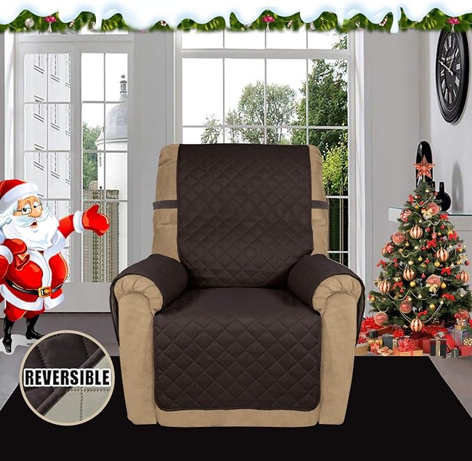 Easy-Going Reversible Couch Cover, Recliner 19 in, Chocolate/Beige | Machine Washable Slipcover For Dogs, Water Resistant Furniture Mat For Living Room, Non-Slip Sofa Cover, Pet Friendly - Image 2