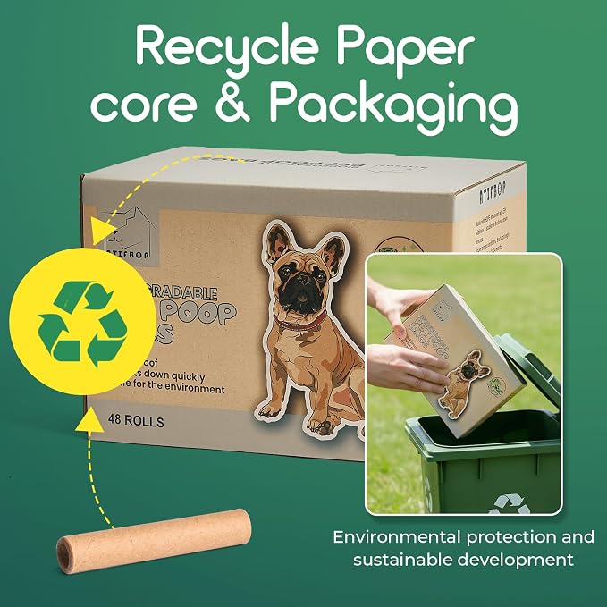 ATIFBOP Biodegradable Dog Poop Bags 720 Counts 48 Rolls, Leak Proof and Extra Thick Doggy Poop Bags (Unscented) - Image 6