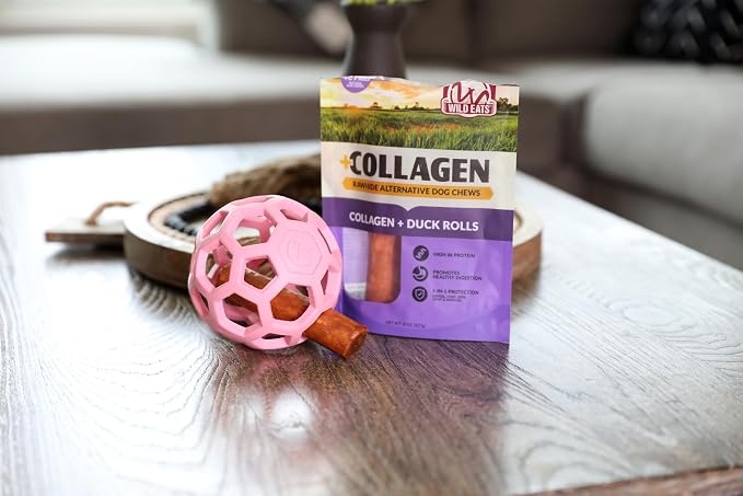 JW Pet HOL-ee Roller Dog Puzzle Ball, Medium 4.5in, Natural Rubber, Pink | Puzzle Ball Design Dog Toy for Interactive Play and Chasing Fun - Image 5