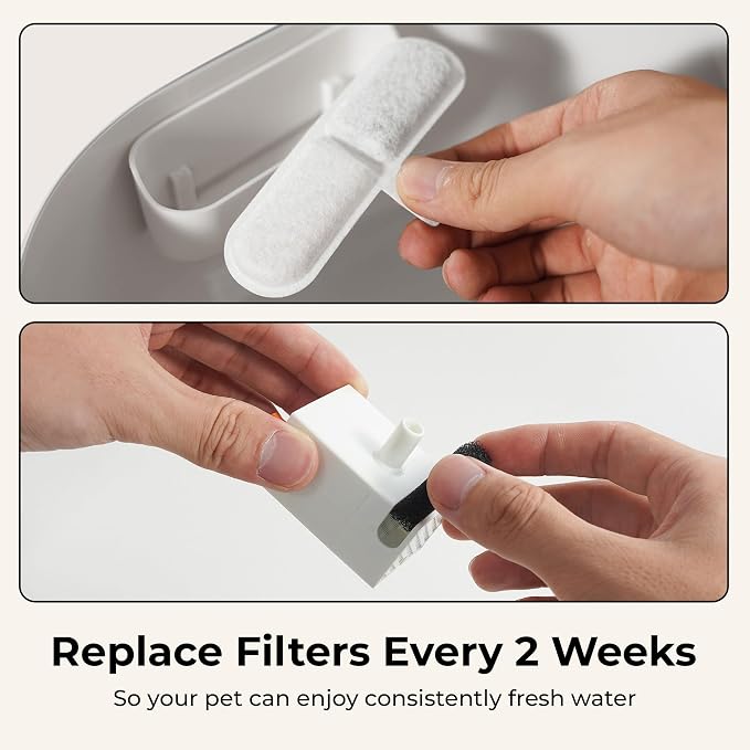 Whiskertons Replacement Filters for EverMount Wireless Cat Water Fountain WWF001, 3 Months Set of Cat Fountain Filter Replacements, White, 5 Count - Image 4