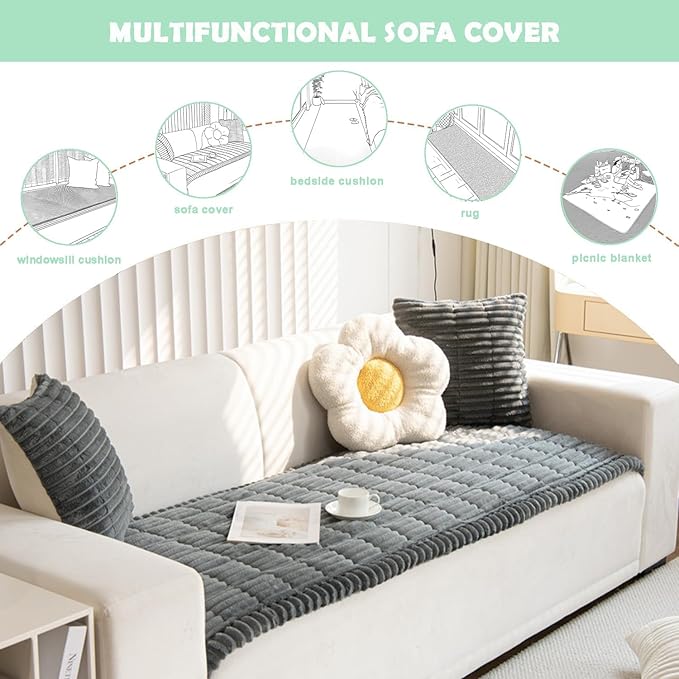 ZQFFB Couch Cover for Dogs Washable Non-Slip Pet Friendly Sofa Protector | Multiple Sizes Dog Blanket Fit Sectional Sofas & Loveseats, Prevents Pet Hair, Scratches & Stains - Image 3