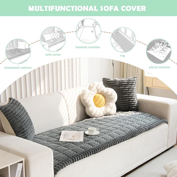 ZQFFB Couch Cover for Dogs Washable Non-Slip Pet Friendly Sofa Protector | Multiple Sizes Dog Blanket Fit Sectional Sofas & Loveseats, Prevents Pet Hair, Scratches & Stains - Image 3