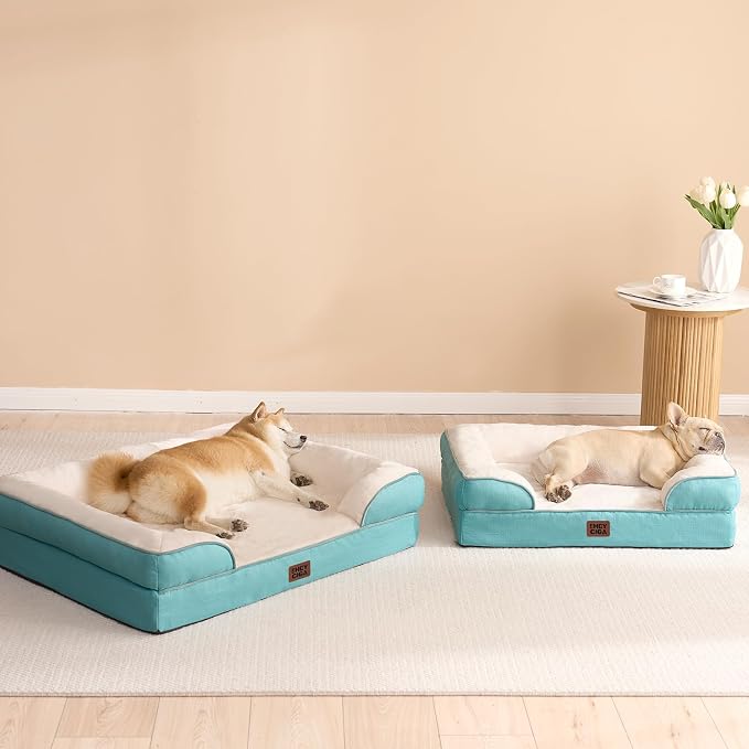 EHEYCIGA Orthopedic Dog Beds Large Sized Dog, Waterproof Washable Pet Bed | Non-Slip Bottom and Egg-Crate Memory Foam XL Dog Couch Bed with Washable Removable Cover, Turquoise Blue - Image 7
