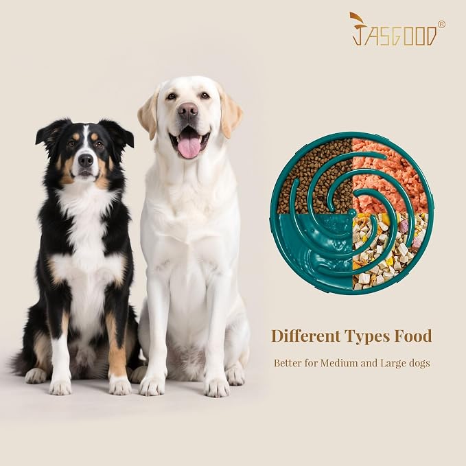 JASGOOD Slow Feeder Dogs Bowl for Large Medium Dogs,Anti-Gulping Pet Slower Food Feeding Bowls Stop Bloat,Preventing Choking - Image 4