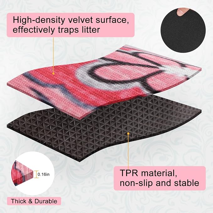 BEAUTYZOO Cat Litter Mat, 20" x 28" Litter Trapping Mat, Waterproof | Scatter Control, Absorbent Urine‑Proof, Soft On Paws, Non‑Slip, Machine Washable, For Indoor Cats & Kittens, Floor Use - Image 8
