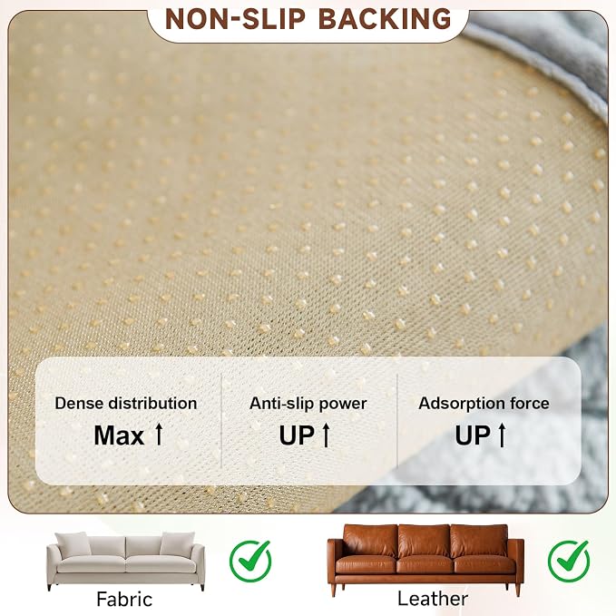 OTOB Couch Arm Covers Protector Washable Non Slip Sofa Arm Covers, 1 Piece | Matcha Green, 27.6"x27.6", Soft Plush, Pet Friendly, All Seasons, Breathable, Modern, Wear-Resistant, Pet Dog Couch Cover - Image 5