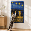Art Sisal Cat Scratcher Mat, Cat Wall Scratchers for Indoor Cats | Wall Mounted Cat Scratcher, Natural Sisal, No-Drill Hook & Loop Setup, Floor or Wall Use, 23.6 x 15.7 Inch, Starry River by LESISSMER