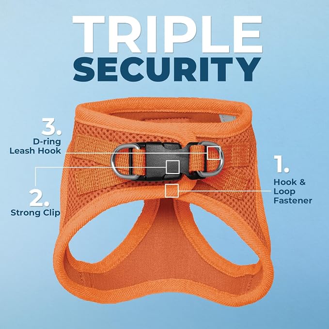Voyager Step-in Air Cat Harness & Leash Set - Orange, XS | 13.5 - 15" in Chest, Reflective Bands, All Weather Breathable Air Mesh, Cats Compatible, Fast Drying - Image 2