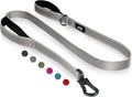 Twoear 6FT 1IN Heavy Duty Dog Leash for Large Dogs with 2 Padded Handles | Traffic Handle Extra Control, Auto Lock Hook, Strong Reflective Walking Leash for Night Safety, Medium and Large Breeds,Grey by TwoEar