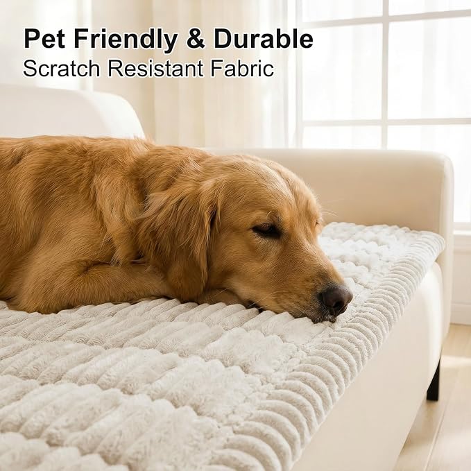 Smiry Couch Cover for Dogs, Non Slip Washable Sofa Protector for Pets | Soft Furniture Cover for Leather & Fabric Couches, Cozy Protect Against Fur, Dirt & Messes, Pet Friendly, 27.6"x82.7" - Image 3