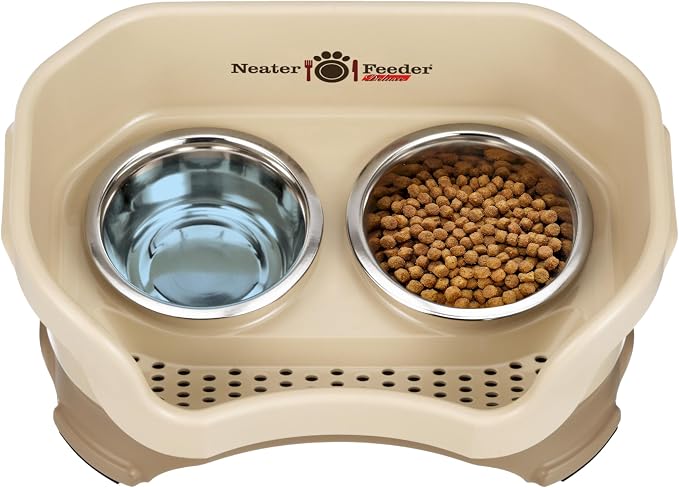 Neater Pet Brands Neater Feeder Deluxe Mess Proof Cat Bowls Elevated, Made in USA, No Spill Raised Bowls for Indoor Cats, Stainless Steel Food and Water Bowl Set, Pet Dish Feeding Station, Cappuccino - Image 9