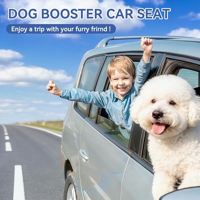 Dog Car Seat Under 30 lbs,Double-Cooling/Warm,Washable,Safety Leash | Detachable Elevated Pet Bed with Pockets,Anti-Slip Base for Front & Back Seatset,Car Seat Travel Bed with Storage Pockets - Image 8