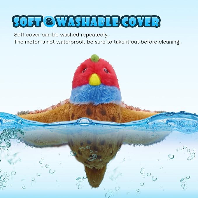Cat Toys, Flapping Wings Pheasant, No Flying, Chirping Bird Interactive Catnip Toy for Kitten or Small Dogs, Touch Activated, Rechargeable - Image 5
