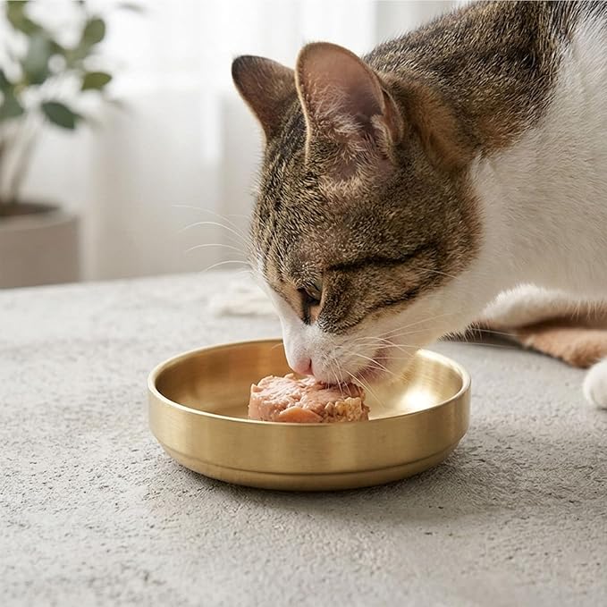 Whisker Fatigue Cat Bowl, Shallow Food Dish Stainless Steel for Cats, 2 Pcs | Wide Shallow Design Prevents Whisker Stress, Heavy Duty Metal Bowls for Indoor Cats and Small Dogs, Dishwasher Safe - Image 6