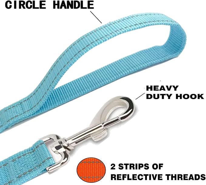 Reflective Dog Leash 4Ft /5 Foot /6 Feet Long, 1 Inch Wide, for Small and Medium Dogs - Image 3