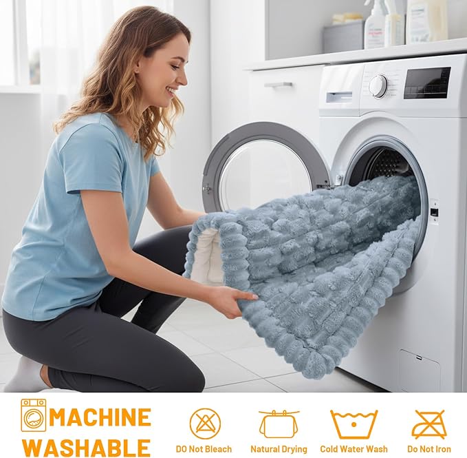 Smiry Non Slip Couch Covers for Dogs, Scratch Resistant Pet Sofa Protector | Machine Washable Soft Fuzzy Thick Furniture Cover for Sofa Loveseat Sectional Large Dogs, Airy Blue, 27.6" x 70.9" - Image 8