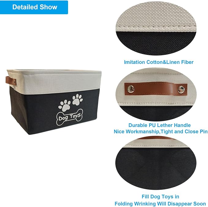 Large Dog Toy Basket Foldable Dog Toy Box Dog Toy Bin for Dog Chew Toys Accessories - Image 4