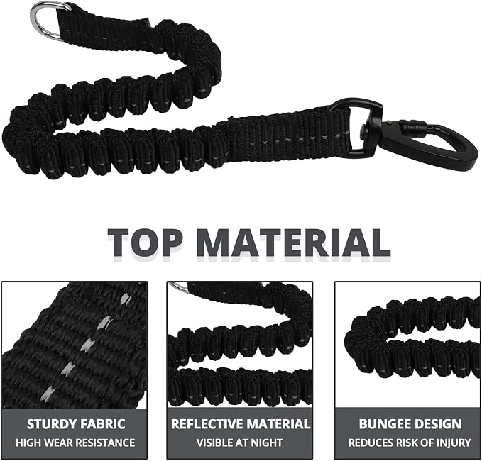 jenico Long Dog Leash 50FT: Heavy Duty Rope Leashes for Dogs Training with Swivel Lockable Hook Reflective Threads Bungee and Padded Handle - Dog Lead for Large Small Medium Dogs Outside Walking - Image 4