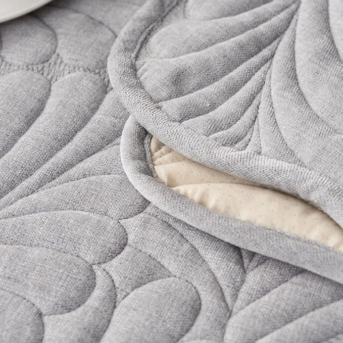 Couch Covers Plush Quilted Sofa Covers for Sectional Sofa Washable | Palm Leaves Couch Cover Chenille Non Slip Sofa Covers Soft Sofa Slipcover Furniture Protector for Pets Kids Children Dogs Cat - Image 7