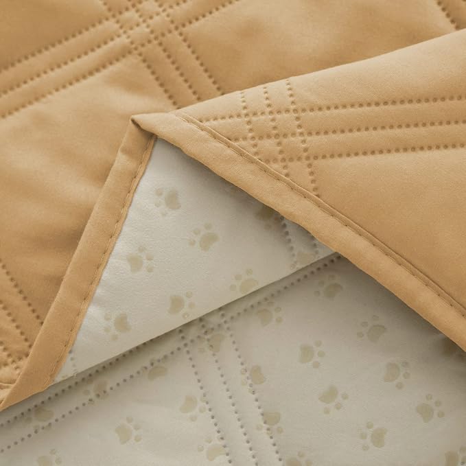 Ameritex Waterproof Dog Bed Cover Pet Blanket with Anti-Slip Back for Furniture Bed Couch Sofa (40x50 Inch (Pack of 1), Sand) - Image 3