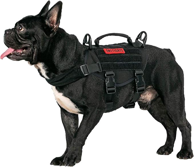 OneTigris Tactical Dog Harness XS Small Dog Vest with Handle | Military XS dog harness with vertical control handle. Soft fleece padding & quick-release. Ideal for training & walks. by OneTigris