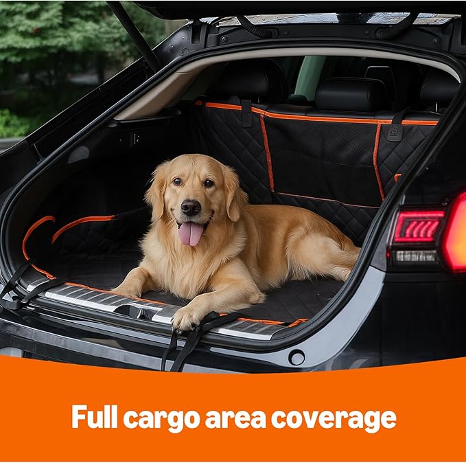 Amazon Basics Dog Car Seat Cover for Back Seat, Scratch-Resistant Nonslip Hammock with Side Flaps and Seatbelt Openings for Cars, SUVs, and Trucks, Black - Image 4