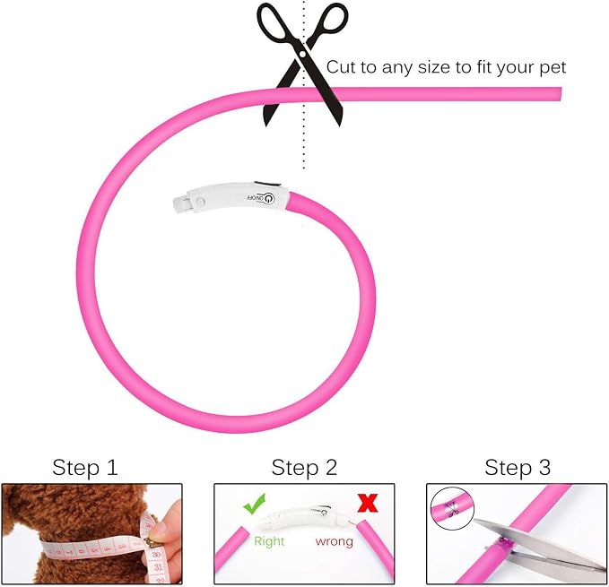 LED Dog Collar,USB Rechargeable Glowing Dog Collars, Light Up Collar Improved Pet Safety &Visibility at Night, 3 Flashing Modes,Water-Resistant LED Lighted Fits for Small Medium Large Dogs - Image 6