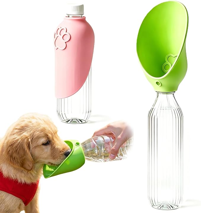 Portable Silicone Dog Water Bottle Adapter for Outdoor Travel | Food-grade Silicone, Foldable Leaf Design, Fits Standard Water Bottles, Ideal for Walking & Hiking, Easy to Clean & Install by Unknown