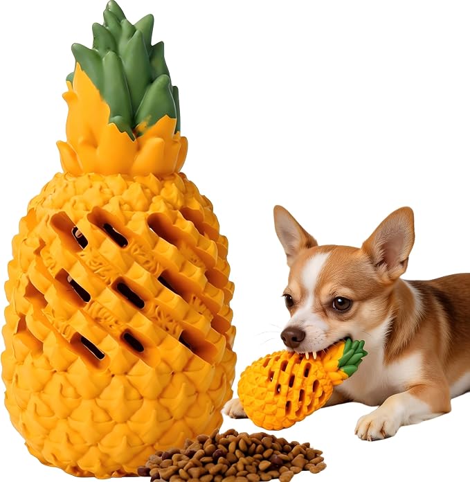 Indestructible Pineapple Dog Toy - Small Aggressive Chewers Training | Heavy Chew, Treat Dispenser, Power Chewer, Durable Puzzle, Tough Interactive, Easy Clean by MCworks