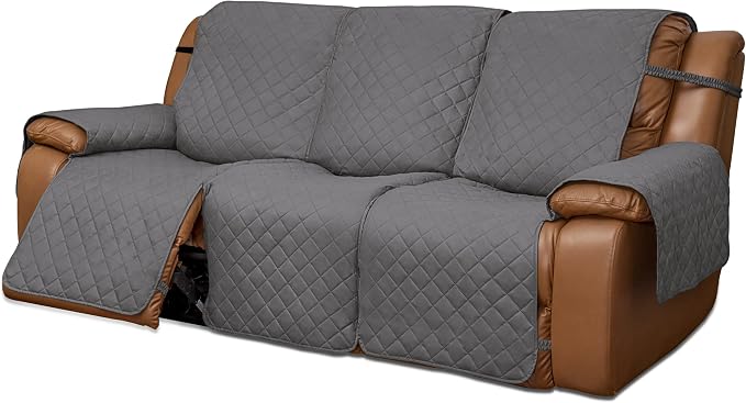Easy-Going Reversible Couch Cover for 3 Seat Oversized Recliner, Gray/Gray | Sofa Slipcover For Dogs, Sofa Cover For Oversized Recliner, Furniture Protector Mat, Pet Friendly by Easy-Going