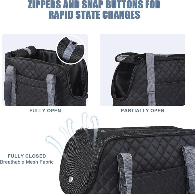 Dog Purse Carrier for Small Dogs, Soft Sided Pet Carrier with Pockets, Foldable Dog Carrier Purse for Puppy, Rabbit, Cat, Washable Breathable Pet Carrier, Dog Carrier Bag for Outdoor Shopping Travel - Image 6