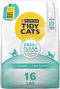Purina Tidy Cats Free and Clean Unscented Clumping Cat Litter, 16 lb Bag | Activated charcoal formula delivers powerful odor absorption in an easy-pour design by PurinaTidyCatsLitter