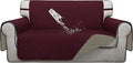 ISSUNTEX Double Protection 100% Waterproof Loveseat Sofa Covers for Living Room, Couch Covers for 2 Cushion Couch Sofa, Reversible Furniture Protector Sofa Cover for Dogs (Loveseat, Wine/Beige) by ISSUNTEX