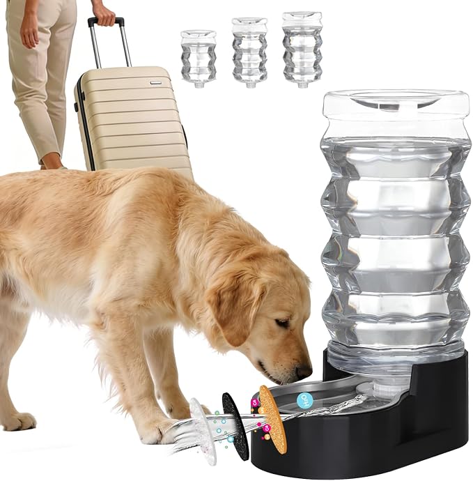RIZZARI 9L Filtered Dog Water Dispenser: Large Capacity Multi Pet Solution | No Power Needed/Dishwasher-Safe/BPA-Free/Spill-Resistant/ For Multi-Dog Homes/Garage/Balcony by RIZZARI