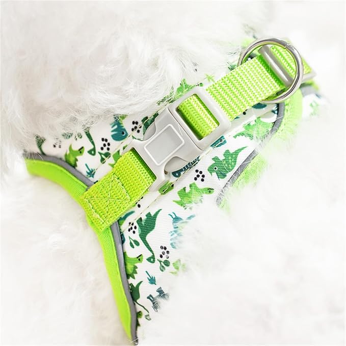 Step in Dog Harness No Pull Dinosaur Adjustable Soft Mesh Harness | Reflective Escapeproof Pet Vest Harness and Leash Set for Small Medium Dogs - Image 6