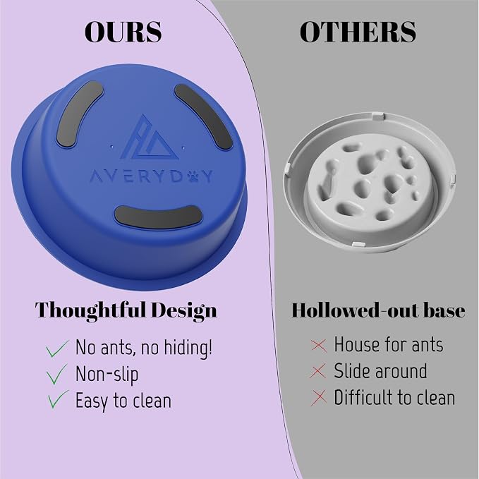 AVERYDAY Slow Feeder Dog Bowls for Large Breeds Fits Raised Feeding Station, Puzzle Dog Food Bowls to Slow Down Eating, Dogs Feeding Bowl with Non-Slip, Slows Feeder Pet Bowl for Wet and Dry Food - Image 5
