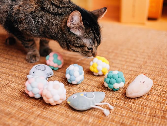 9 Pack Catnip Toys for Cats – Interactive Cat Toys for Indoor Cats & Kittens, Variety Bundle with Plush Animals & Catnip Balls, Fun Kitten Enrichment Toys Set - Image 8